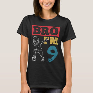 Bro 9th Birthday Celebration Party Family Soccer T-Shirt