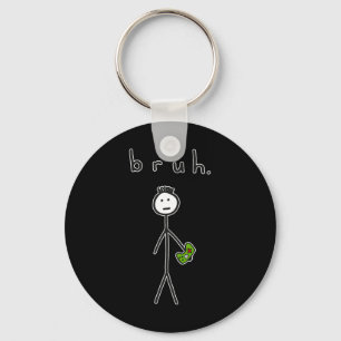 Bro Brah Cute Stick Figure For Video Game Gamer Lo Key Ring