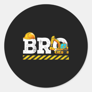 Bro brother of the birthday boy family matching classic round sticker