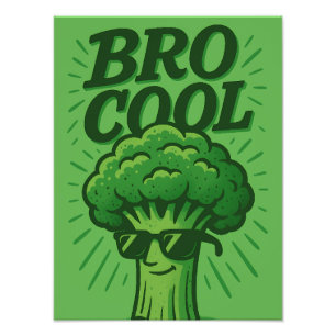 Bro Cool Funny Green Broccoli Design Photo Print