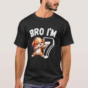 Bro I'm 7 Year Old Dog 7th Birthday Kids Dabbing C T-Shirt