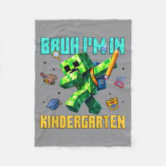 Bro In Kindergarten Dabbing Kids Gamer Back To Fleece Blanket