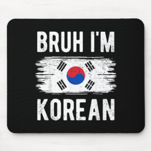 Bro Korean South Korea Flag Funny Korean Boys Kids Mouse Pad