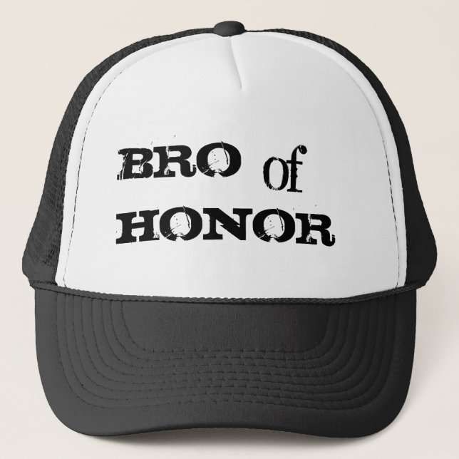 Bro of honour humour groomsman black hat (Front)