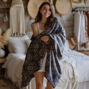 Broa Style Viking Faux Leather Pattern Fleece Blanket