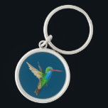 Broad-Billed Hummingbird cool bird watercolor Key Ring<br><div class="desc">Customise this cute keychain with your own text,  your name or anything else you like. Bird lovers will appreciate this Broad-Billed Hummingbird,  hand painted by me for you! Check my shop for lots more matching items!</div>