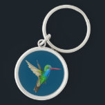 Broad-Billed Hummingbird cool bird watercolor Key Ring<br><div class="desc">Customise this cute keychain with your own text,  your name or anything else you like. Bird lovers will appreciate this Broad-Billed Hummingbird,  hand painted by me for you! Check my shop for lots more matching items!</div>