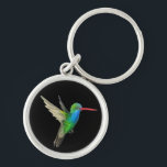 Broad-Billed Hummingbird cute bird watercolor Key Ring<br><div class="desc">Customise this cute keychain with your own text,  your name or anything else you like. Bird lovers will appreciate this Broad-Billed Hummingbird,  hand painted by me for you! Check my shop for lots more matching items!</div>