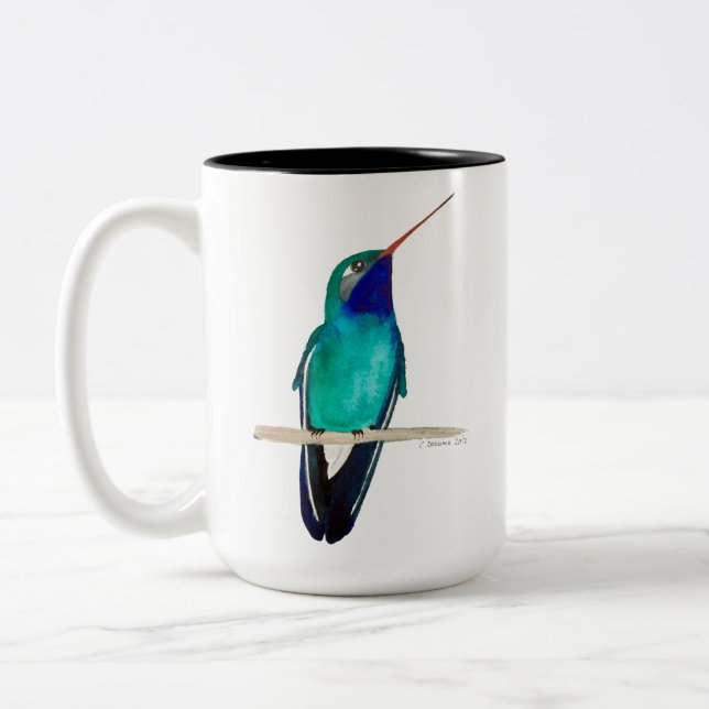 Broad-billed Hummingbird Two-Tone Coffee Mug (Left)