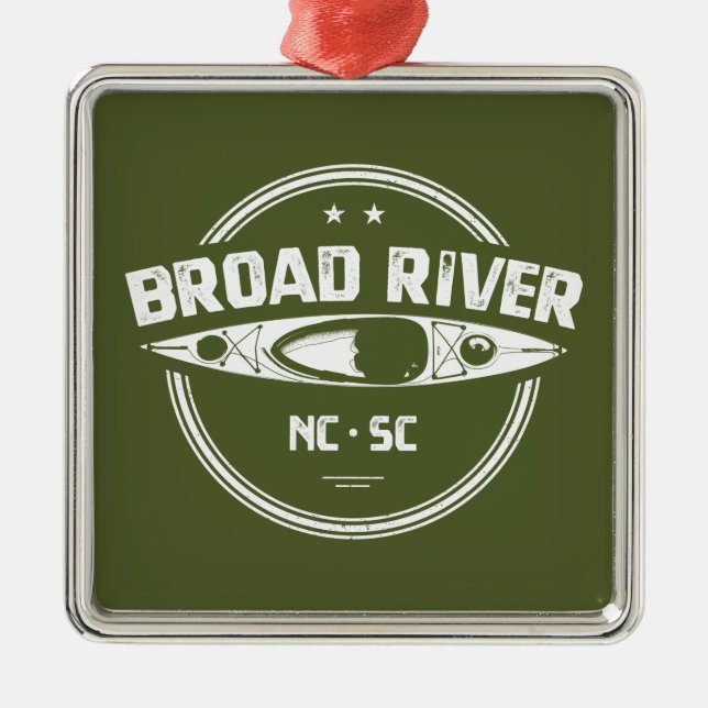 Broad River North Carolina South Carolina Kayaking Metal Ornament (Front)