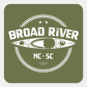 Broad River North Carolina South Carolina Kayaking Square Sticker