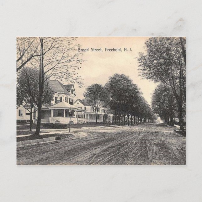 Broad St, Freehold, New Jersey 1910 Postcard (Front)