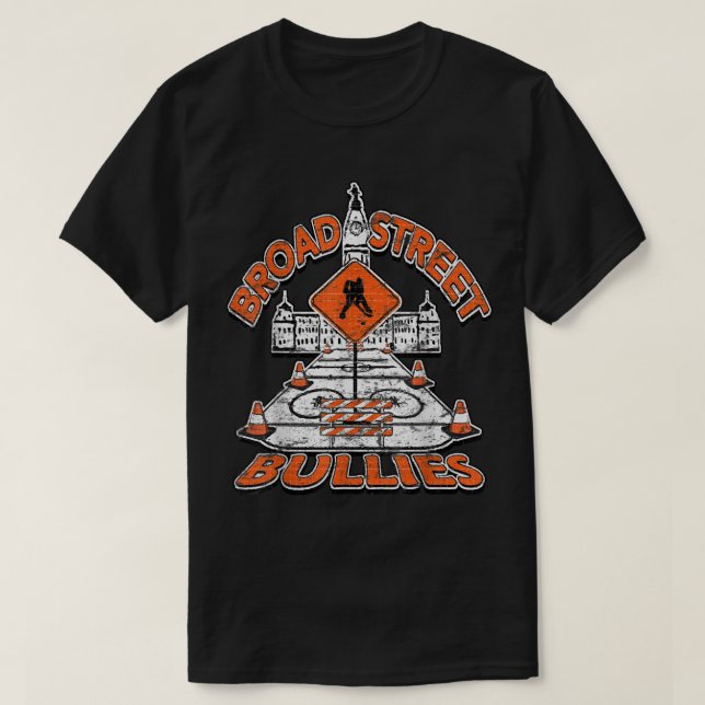 Broad Street Bullies Philadelphia Orange and Black T-Shirt (Design Front)