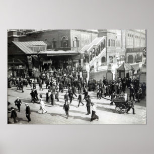 Broad Street Railway Station, London, c.1890 Poster