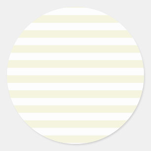 Broad Stripes - White and Beige Classic Round Sticker