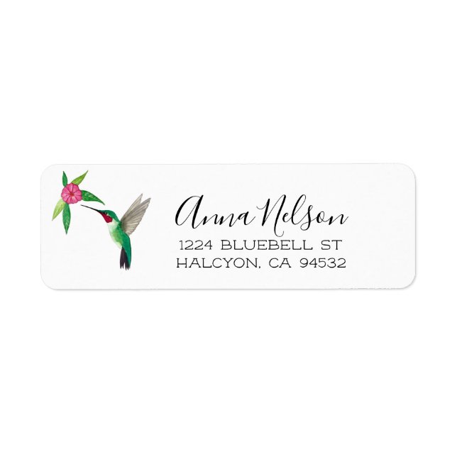 Broad-tailed Hummingbird Return Address Label (Front)