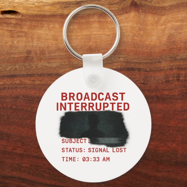 Broadcast Interrupted - Signal Lost Glitchcore Tee Key Ring (Front)