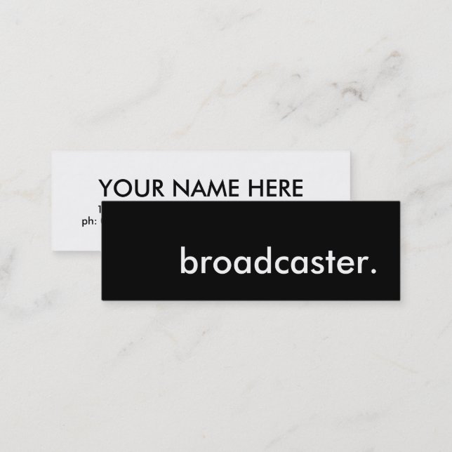 broadcaster. mini business card (Front/Back)