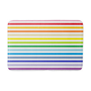 Broader Spectrum Rainbow and White Stripes Bath Mat