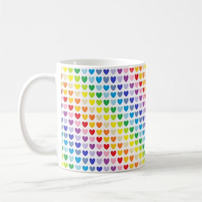 Broader Spectrum Rainbow Hearts Coffee Mug (Left)