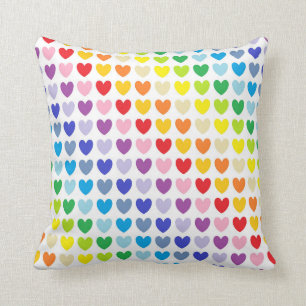 Broader Spectrum Rainbow Hearts Cushion