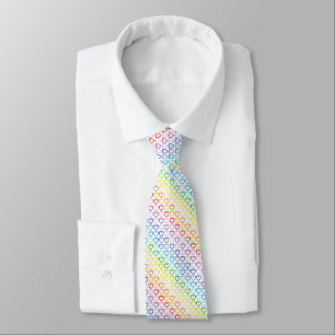 Broader Spectrum Rainbow Outlined Hearts Tie