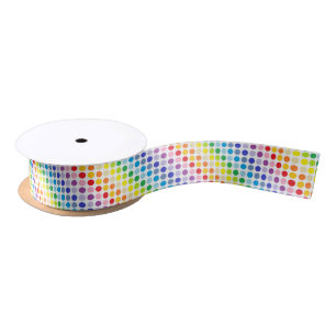 Broader Spectrum Rainbow Polka Dots Satin Ribbon