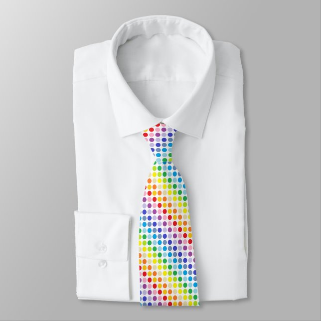 Broader Spectrum Rainbow Polka Dots Tie (Tied)