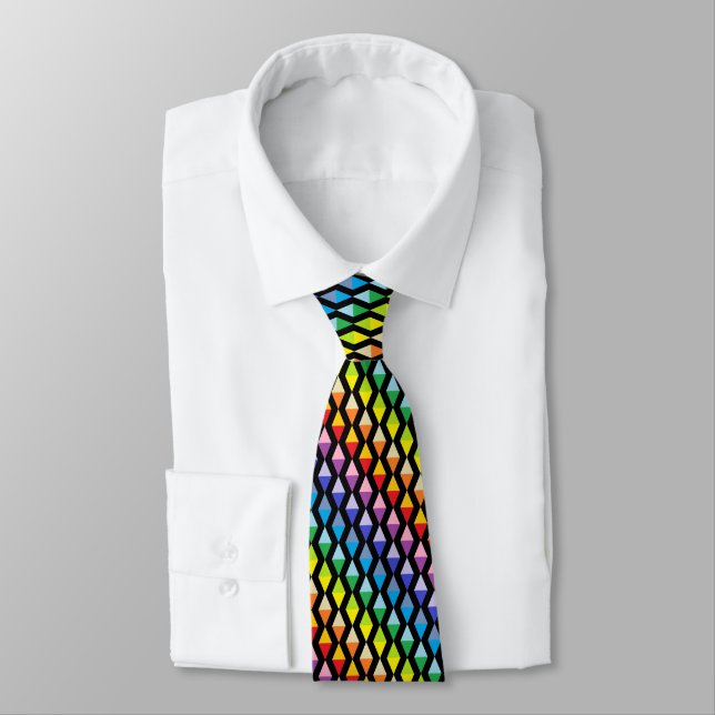 Broader Spectrum Rainbow Triangles Black Tie (Tied)