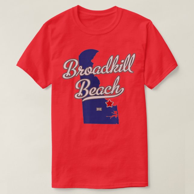Broadkill Beach Delaware DE Map  T-Shirt (Design Front)