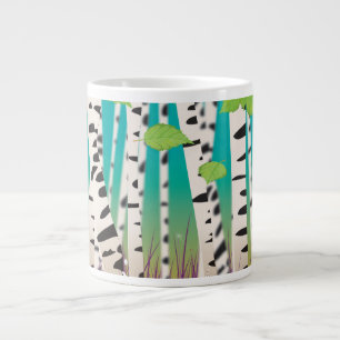 Broadleaved deciduous hardwood Birch Trees Large Coffee Mug