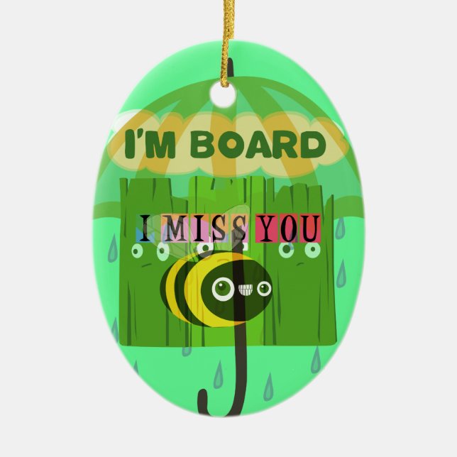 Broadly Speaking I miss You Ceramic Tree Decoration (Front)