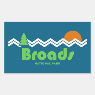 Broads National Park Retro Rectangular Sticker