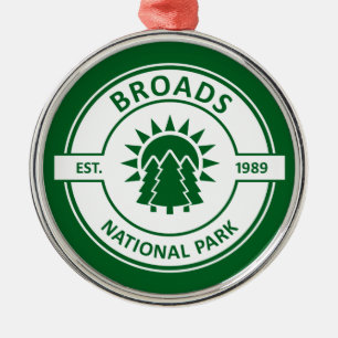 Broads National Park Sun Trees Metal Ornament