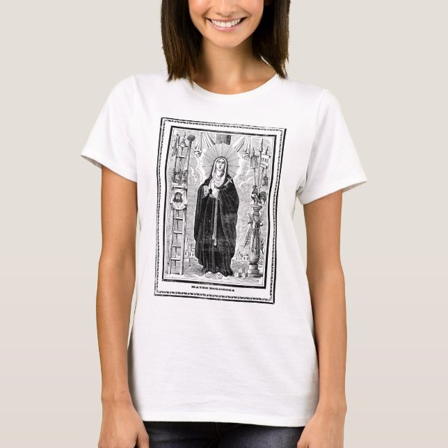 Broadsheet with the Virgin of Sorrows T-Shirt (Front)