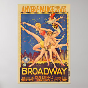 Broadway 1929 Glenn Tryon Evelyn Brent Merna Poster