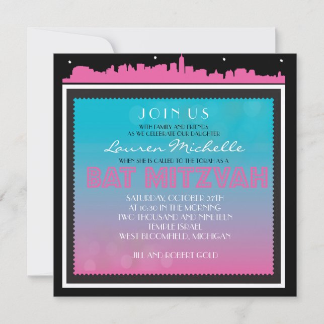 BROADWAY Bat Mitzvah Invitation (Front)
