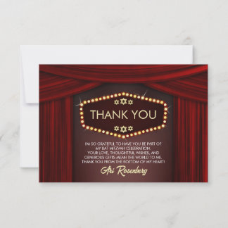 Broadway Bat Mitzvah Thank You Card