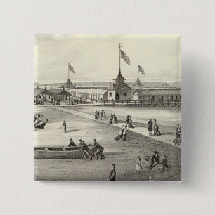 Broadway Bathing Ground, Ocean Grove, NJ 15 Cm Square Badge