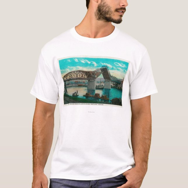 Broadway Bridge over Willamette River T-Shirt (Front)