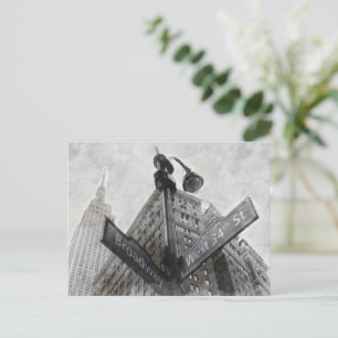 Broadway corner sign postcard