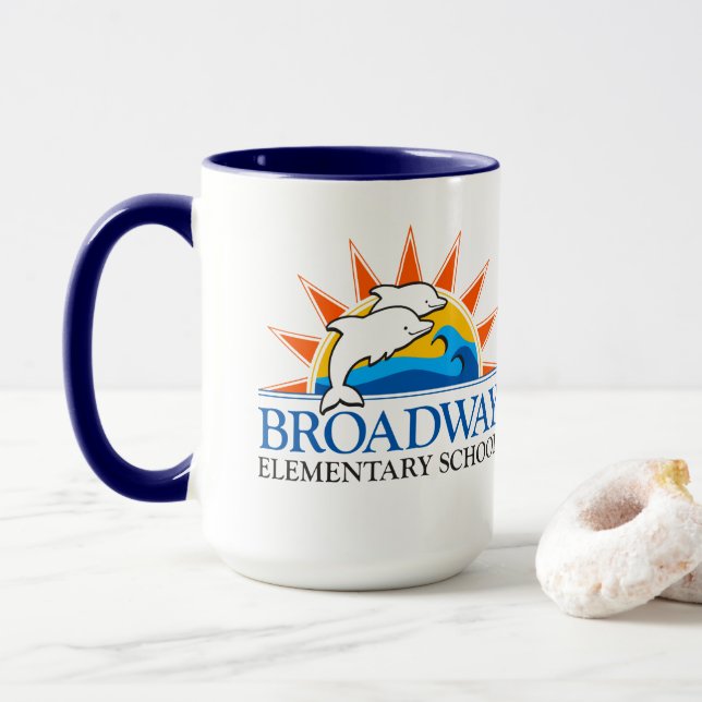 Broadway Elementary School Colour logo Mug (With Donut)