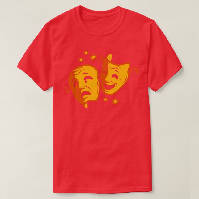 Broadway Face Mask Theatre Gift T-Shirt (Design Front)