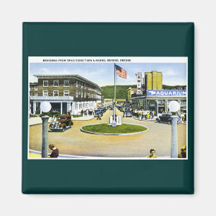 Broadway from Trail's End Turn-A-Round, Seaside,OR Magnet