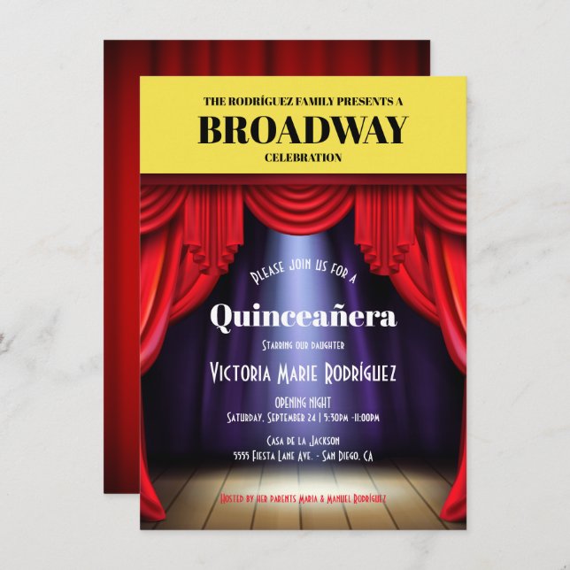 Broadway Program Birthday Quinceañera (Front/Back)