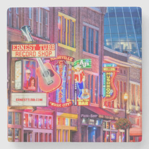 Broadway Street Downtown Nashville Tennessee Stone Coaster