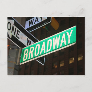 Broadway Street Sign Postcard