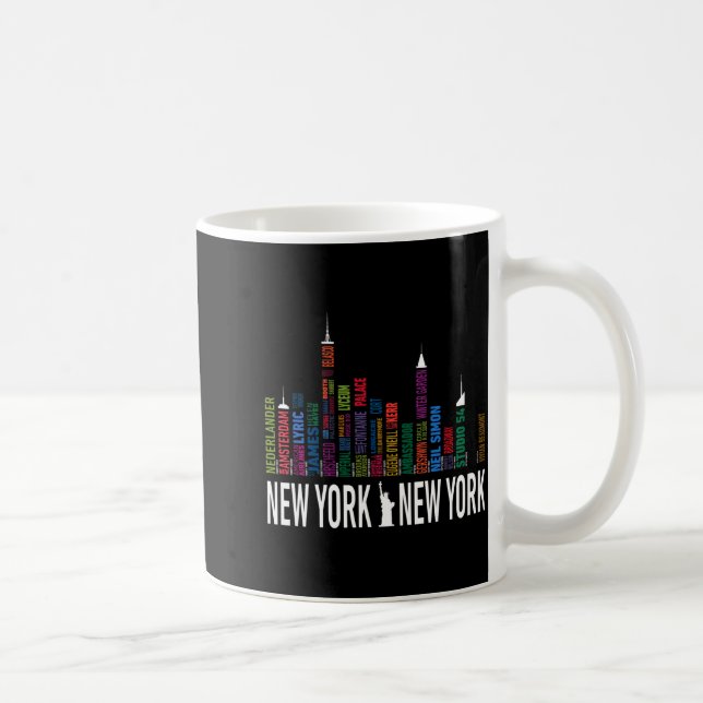 Broadway Theaters New York Skyline  Coffee Mug (Right)