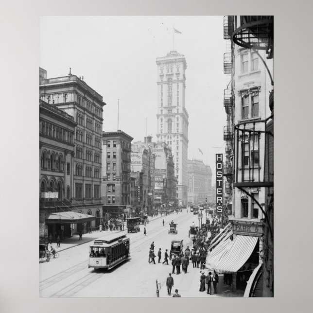 Broadway & Times Building (One Times Square) Poster (Front)