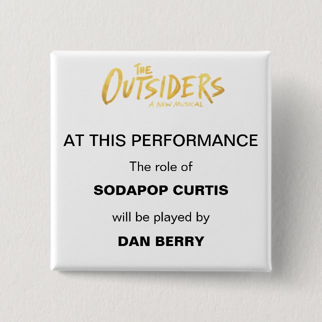Broadway Understudy Announcement 15 Cm Square Badge (Front)